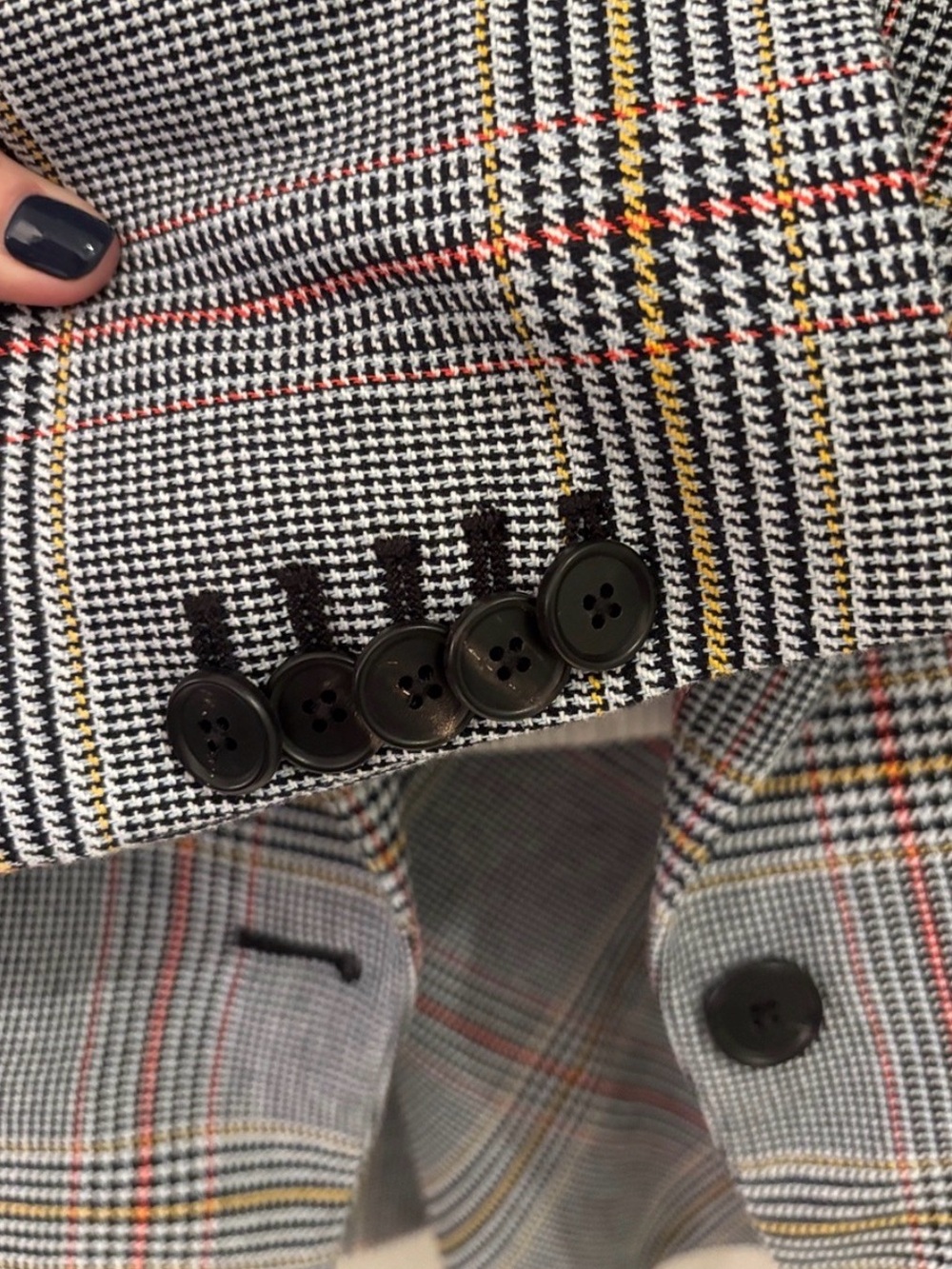 Veronica Beard Gray Plaid One-Button Blazer - Size 4 - Picture 8 of 8